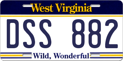 WV license plate DSS882