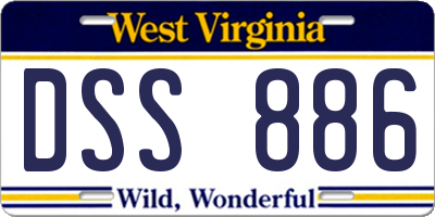 WV license plate DSS886