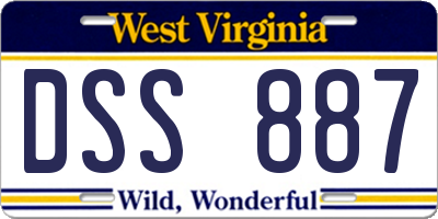 WV license plate DSS887