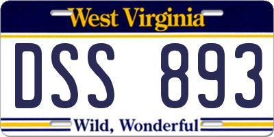 WV license plate DSS893