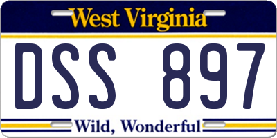 WV license plate DSS897