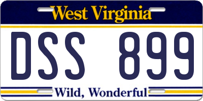 WV license plate DSS899