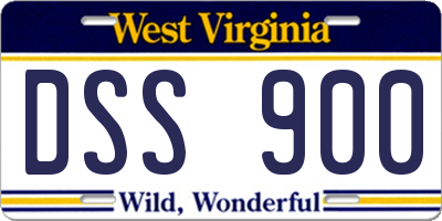 WV license plate DSS900