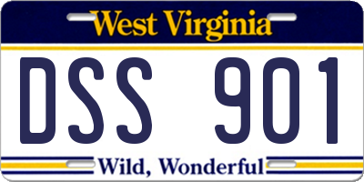 WV license plate DSS901