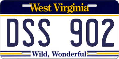 WV license plate DSS902