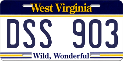 WV license plate DSS903