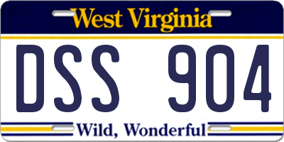 WV license plate DSS904