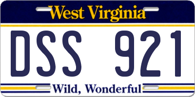 WV license plate DSS921
