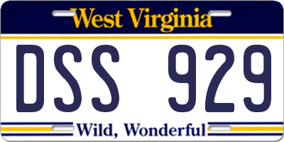 WV license plate DSS929