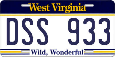 WV license plate DSS933