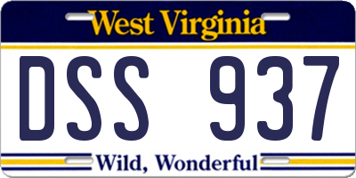 WV license plate DSS937