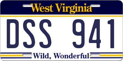 WV license plate DSS941