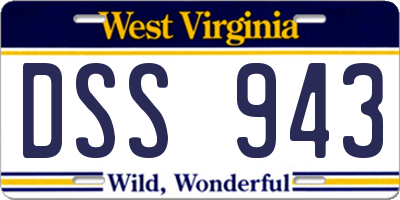WV license plate DSS943