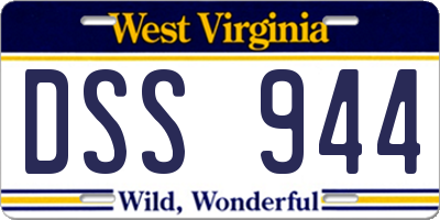WV license plate DSS944