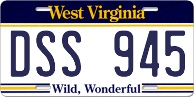 WV license plate DSS945