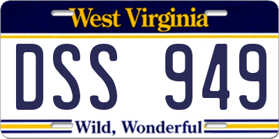 WV license plate DSS949