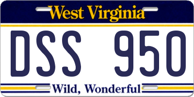 WV license plate DSS950