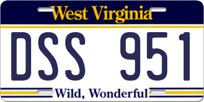 WV license plate DSS951