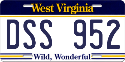 WV license plate DSS952
