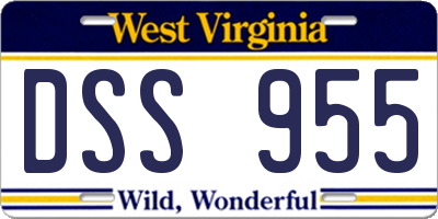 WV license plate DSS955