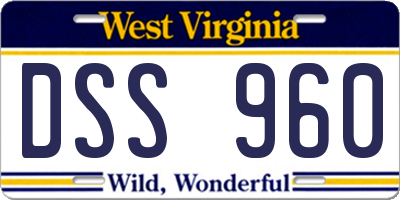 WV license plate DSS960