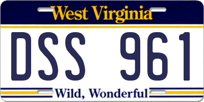 WV license plate DSS961