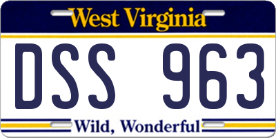 WV license plate DSS963