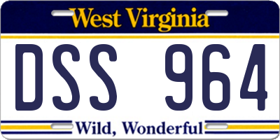 WV license plate DSS964