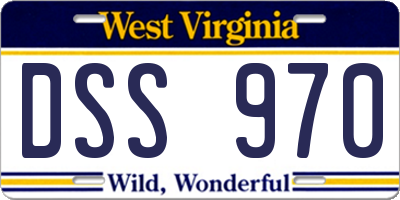 WV license plate DSS970