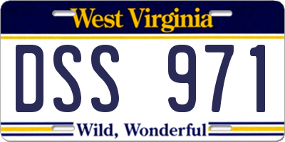 WV license plate DSS971