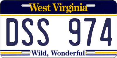 WV license plate DSS974
