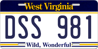 WV license plate DSS981