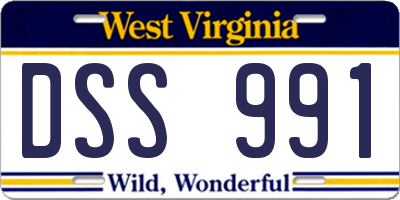 WV license plate DSS991