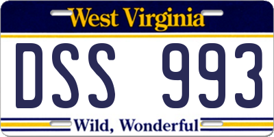 WV license plate DSS993