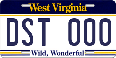 WV license plate DST000