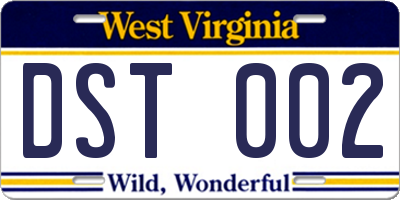 WV license plate DST002