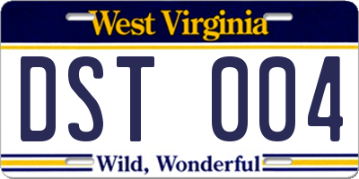 WV license plate DST004
