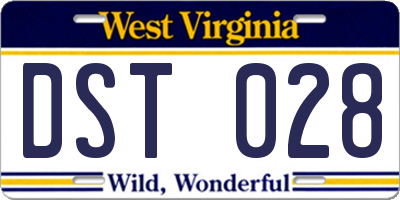 WV license plate DST028