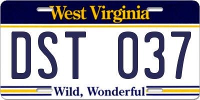 WV license plate DST037