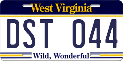 WV license plate DST044