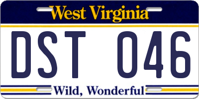 WV license plate DST046