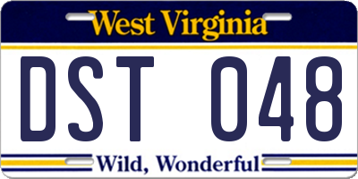 WV license plate DST048