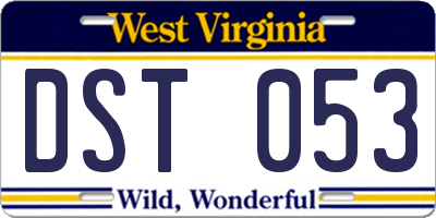 WV license plate DST053