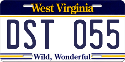 WV license plate DST055