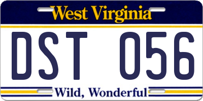 WV license plate DST056