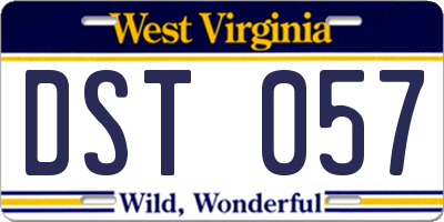WV license plate DST057