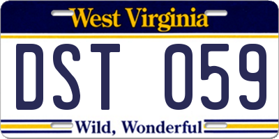 WV license plate DST059