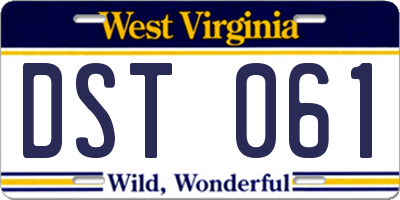 WV license plate DST061
