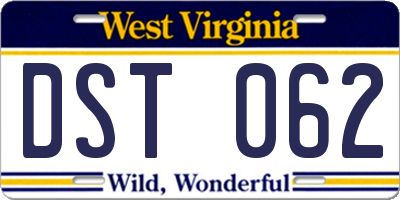 WV license plate DST062