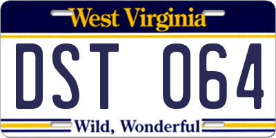 WV license plate DST064